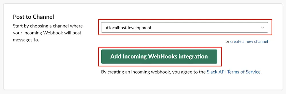 Choosing Slack channel
