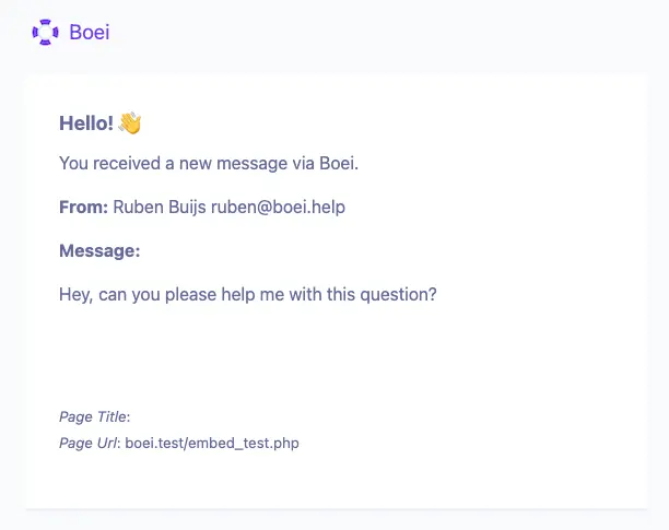 Contact Form Email