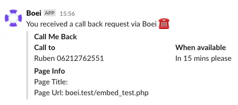 Call Me Back Slack