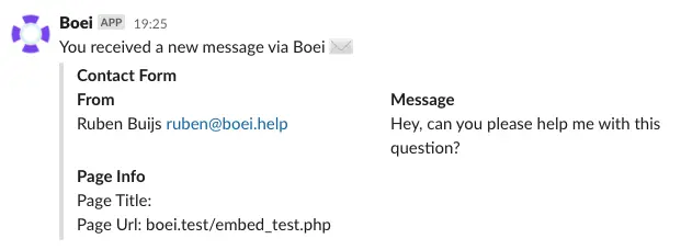 Contact Form Slack