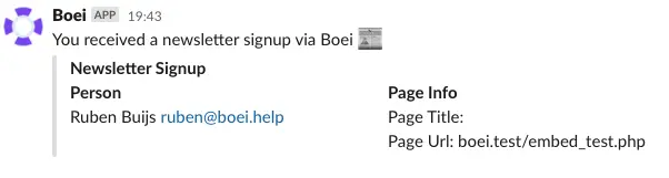 Newsletter Signup Slack