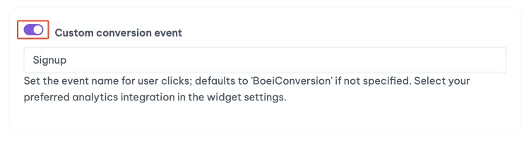 Custom conversion event
