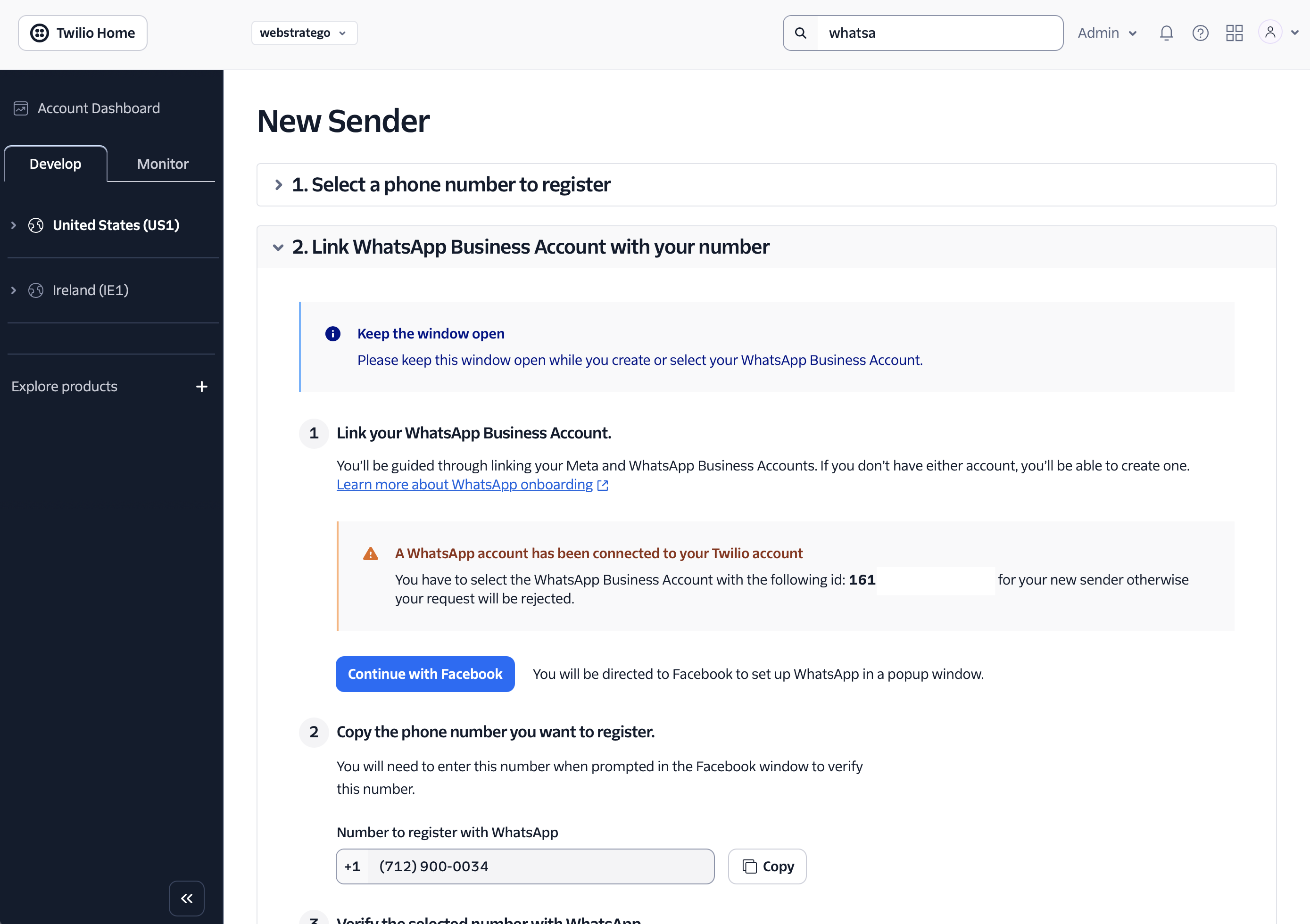 Twilio New WhatsApp Sender