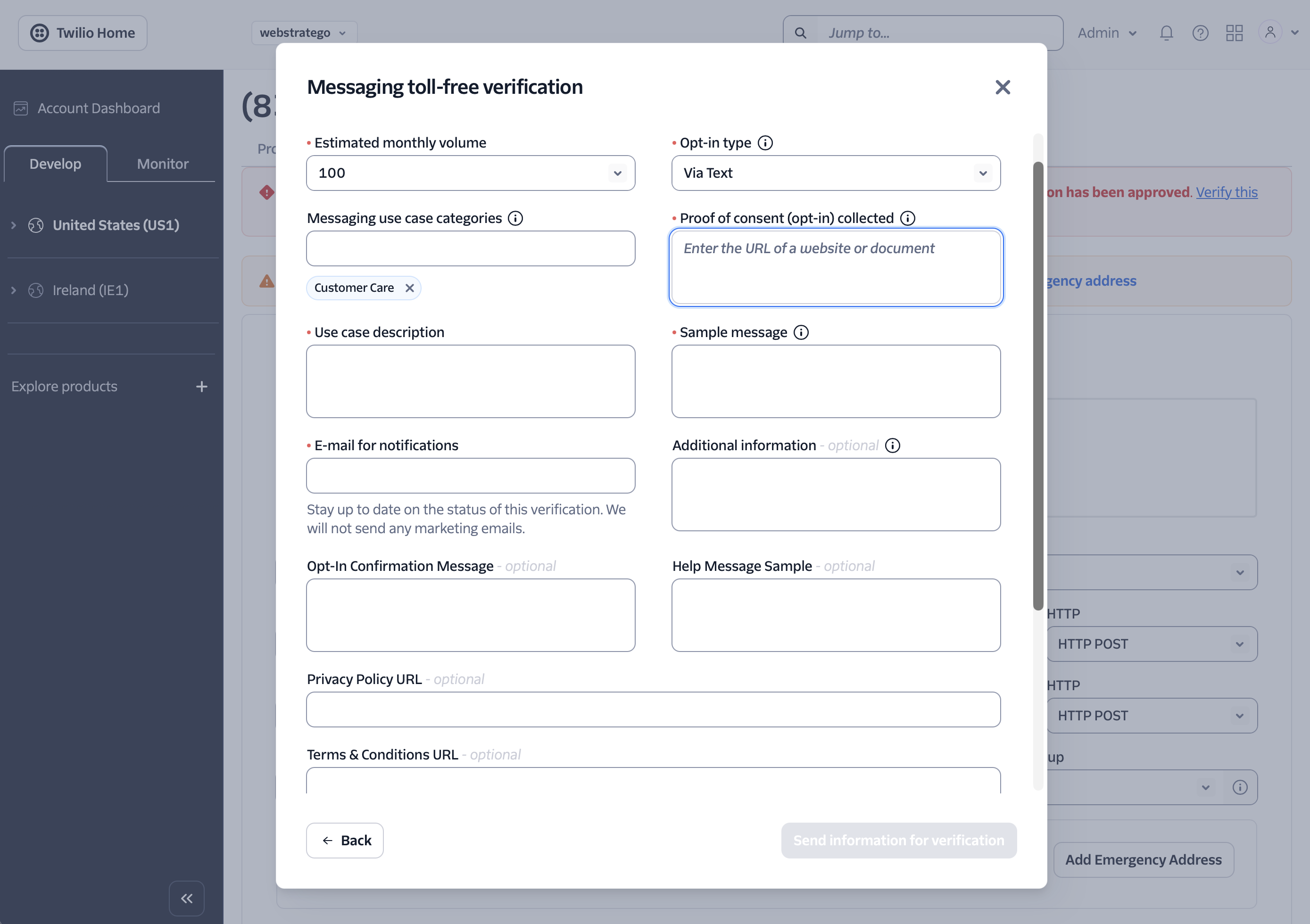 Twilio toll-free verification