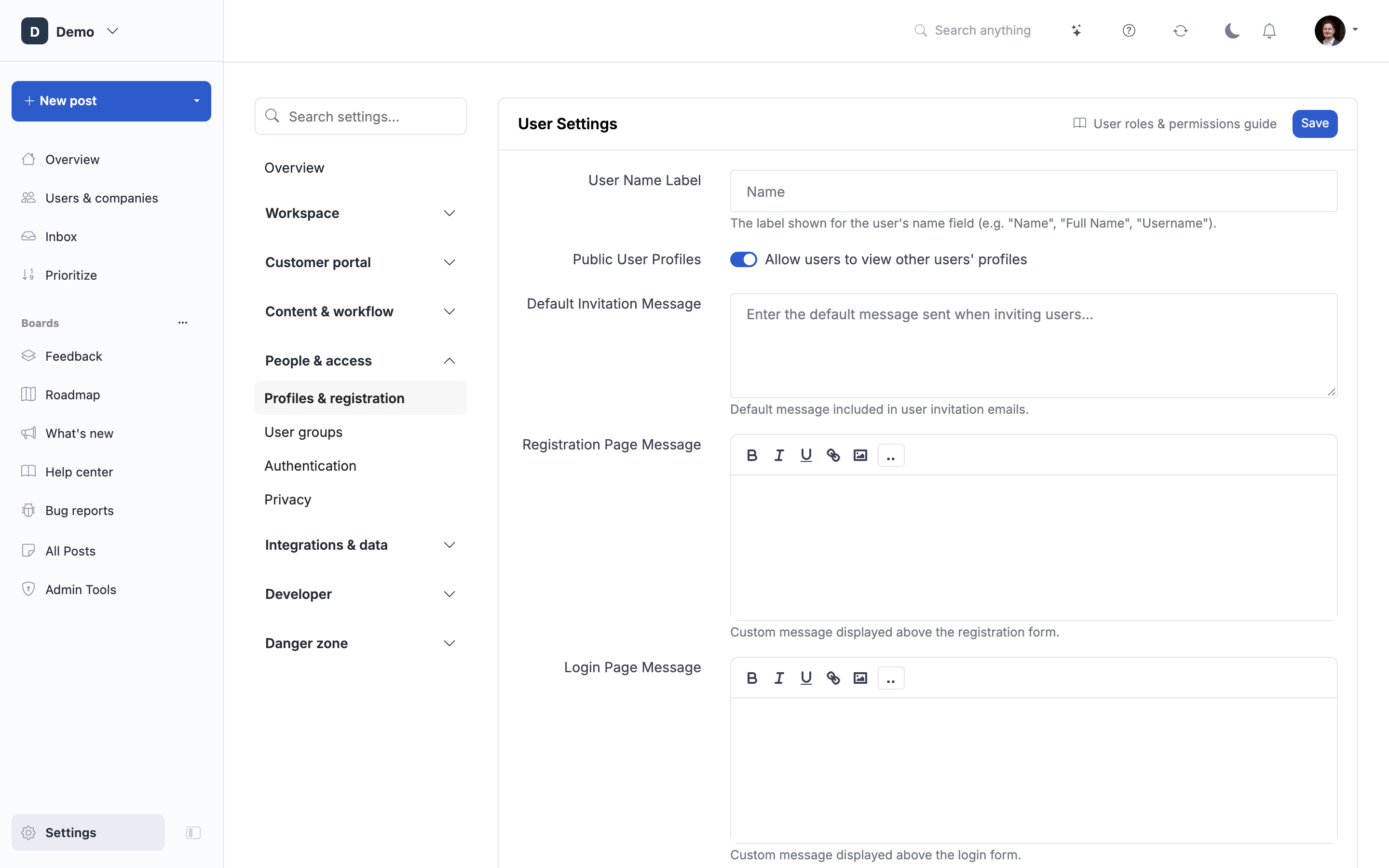 Who can sign in to your portal, and what they are allowed to do.