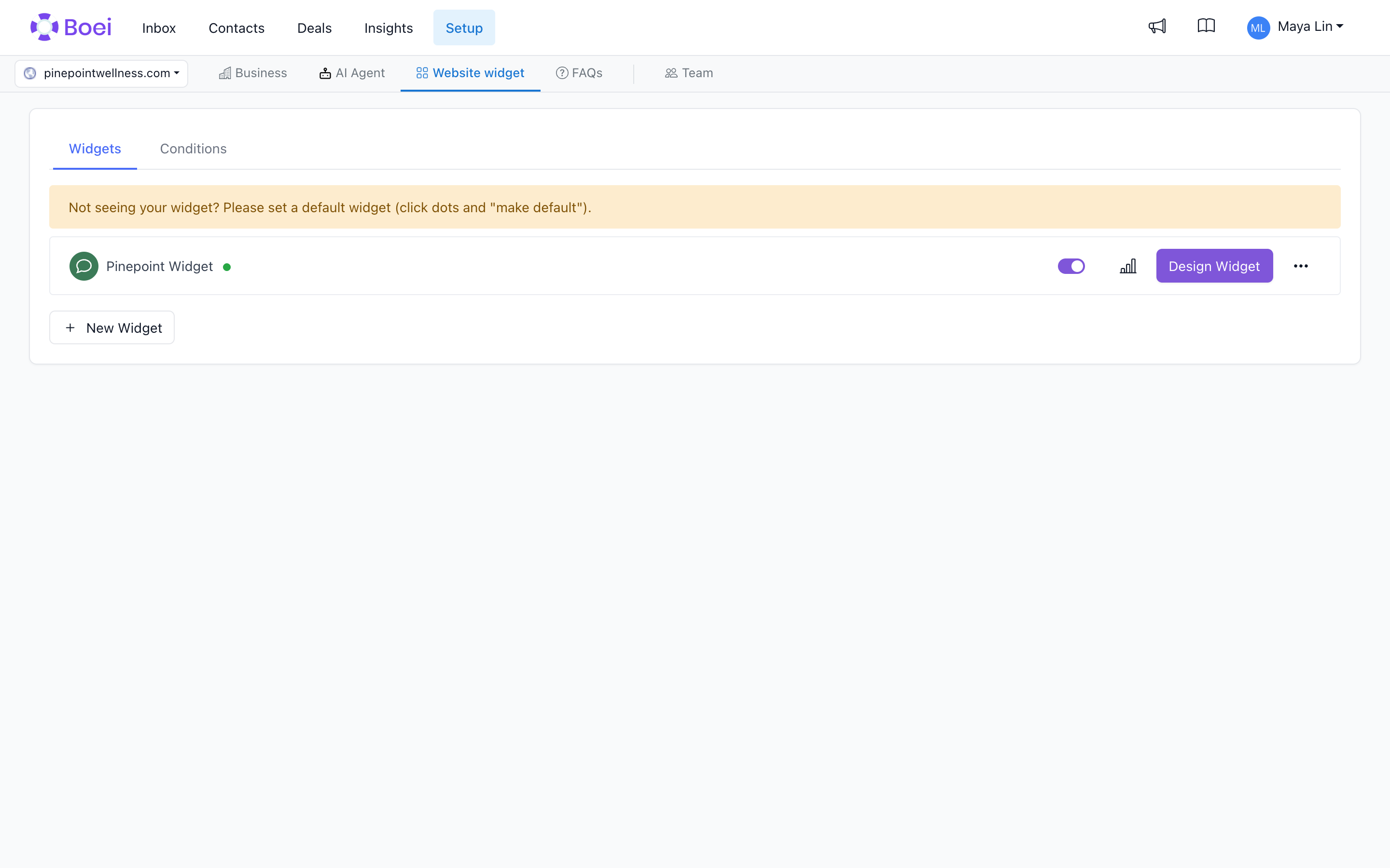 Your widgets: what visitors see in the corner of your site.