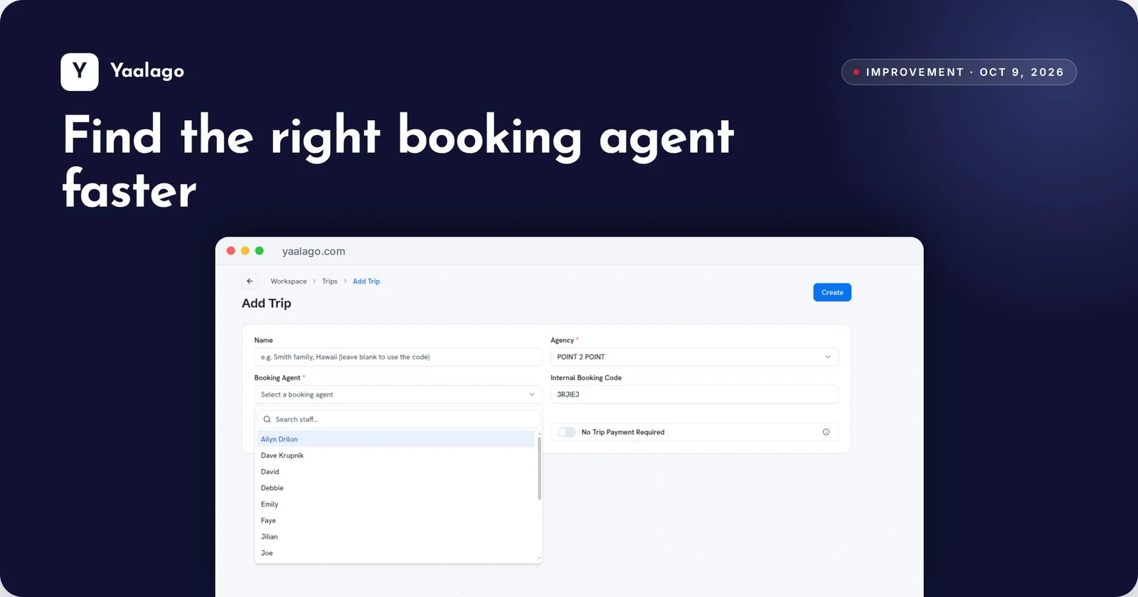Find the right booking agent faster