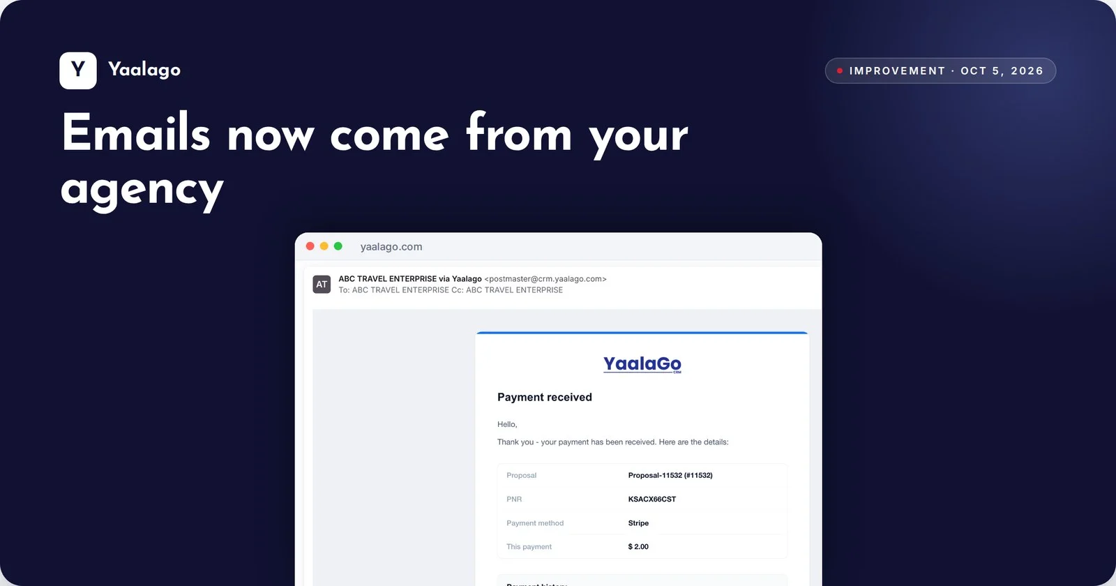 Emails now come from your agency
