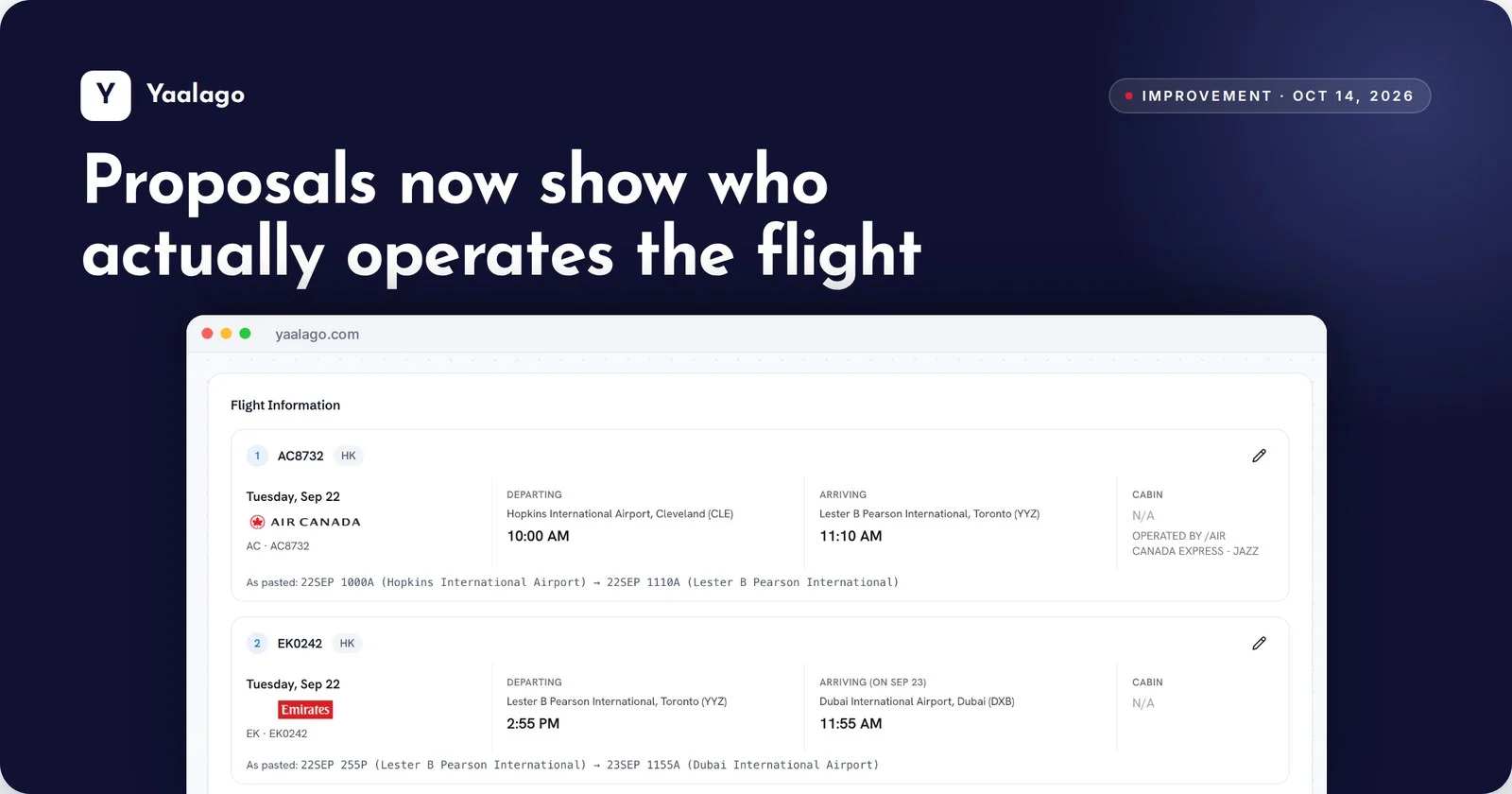 Proposals now show who actually operates the flight