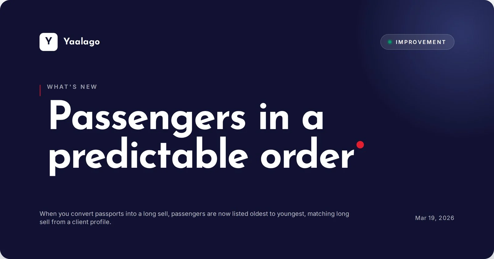 Passengers in a predictable order