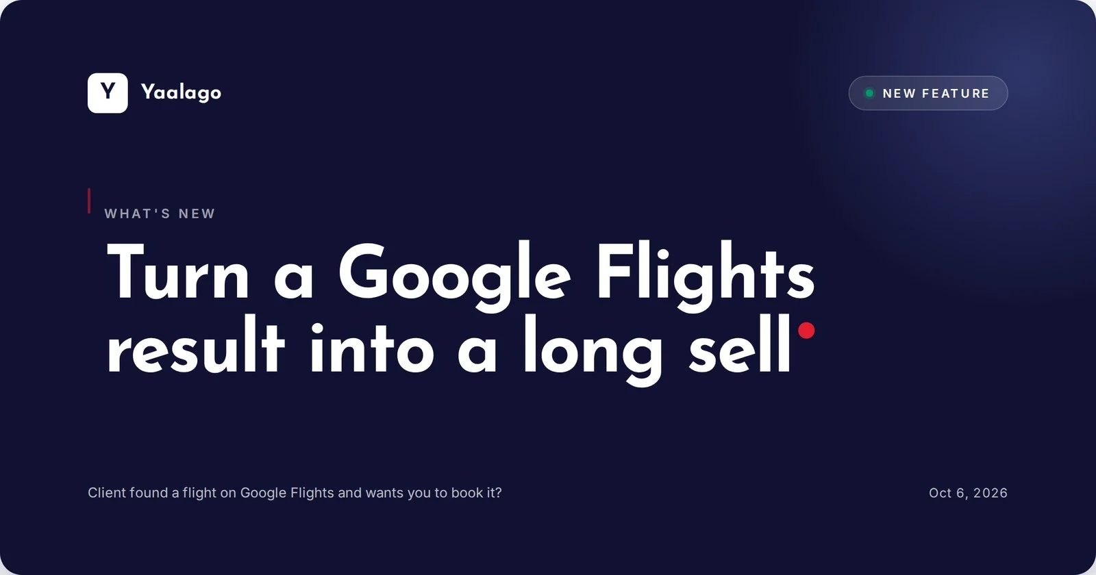 Turn a Google Flights result into a long sell