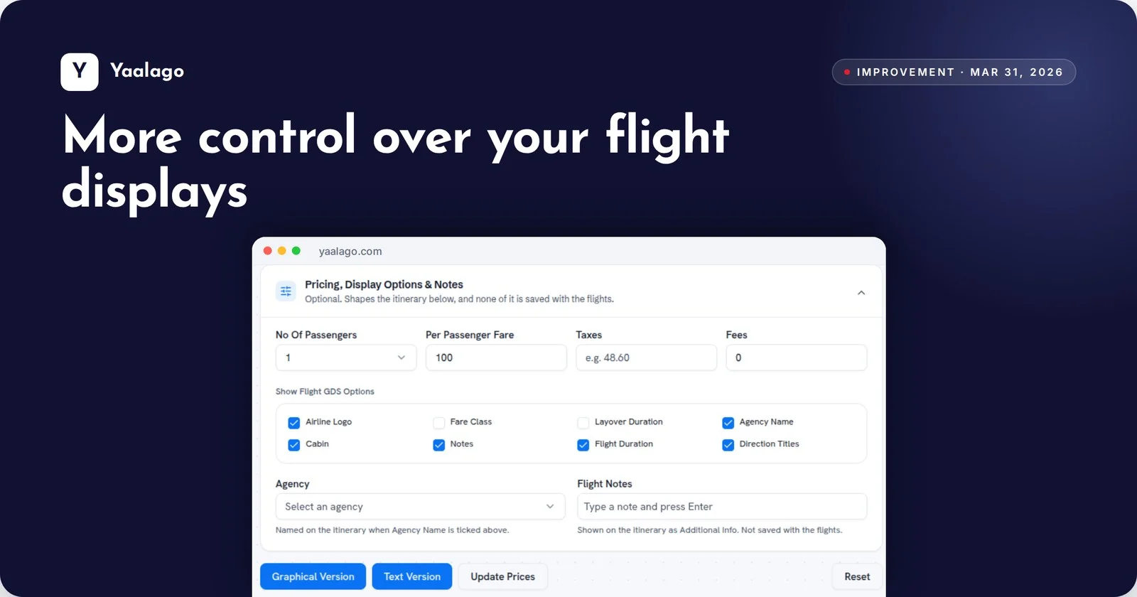 More control over your flight displays