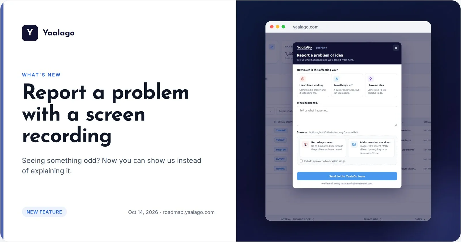 Report a problem with a screen recording
