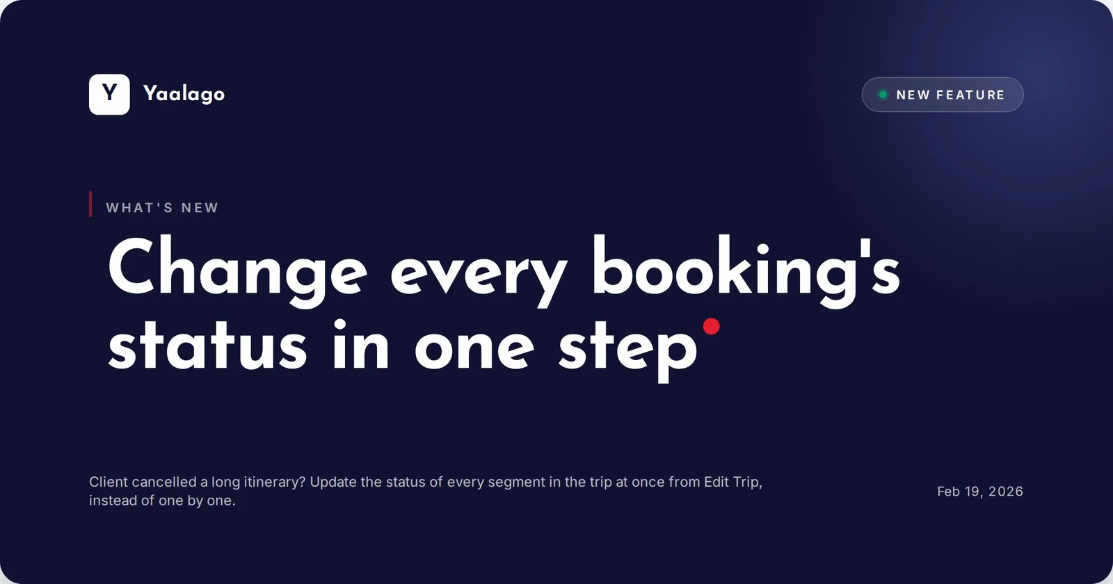 Change every booking