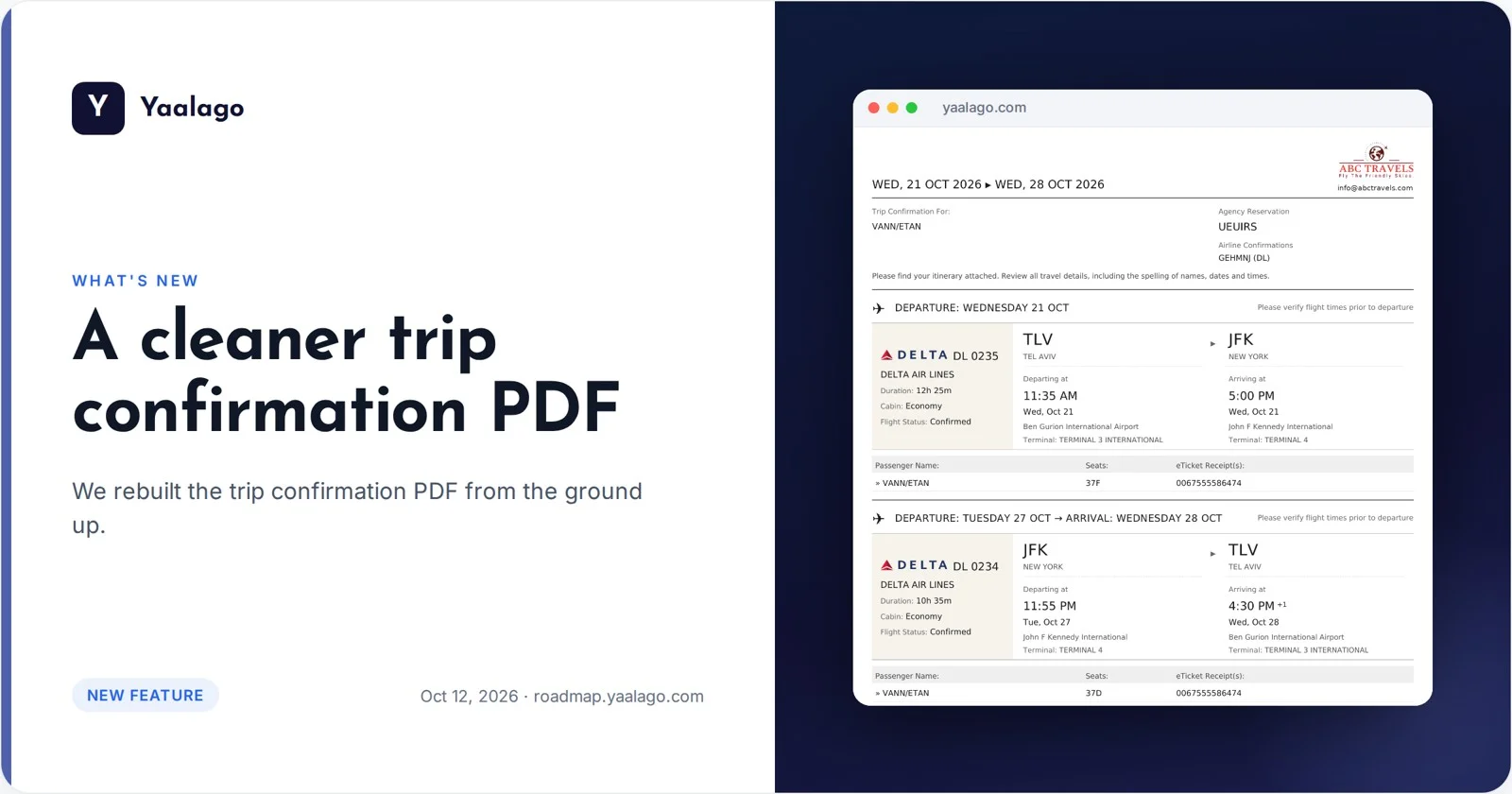 A cleaner trip confirmation PDF
